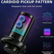 Aveek RGB Gaming Microphone, USB Condenser Mic for PC,PS4/PS5,Phone,Mac, Streaming,Discord,Twitch, Podcast,Videos with Tripod Stand, Pop Filter