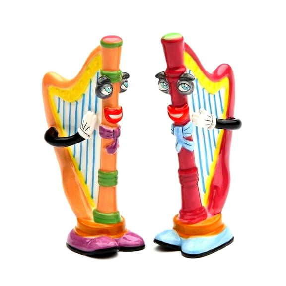 Musical Muse By Ed Sussman  Harp Salt & Pepper Shaker