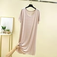 thumbnail image 2 of NAFUU Womens Nightgown Soft Sleepwear Short Sleeve T Shirt Night Dress Loose Fit Round Neck Sleep Shirt Summer Pajama Dress, 2 of 3