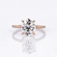 thumbnail image 2 of Cora Jewellery 10x8MM Oval Moissanite Engagement Ring For Women, Hidden Halo Ring, 10K Rose Gold, 2 of 7