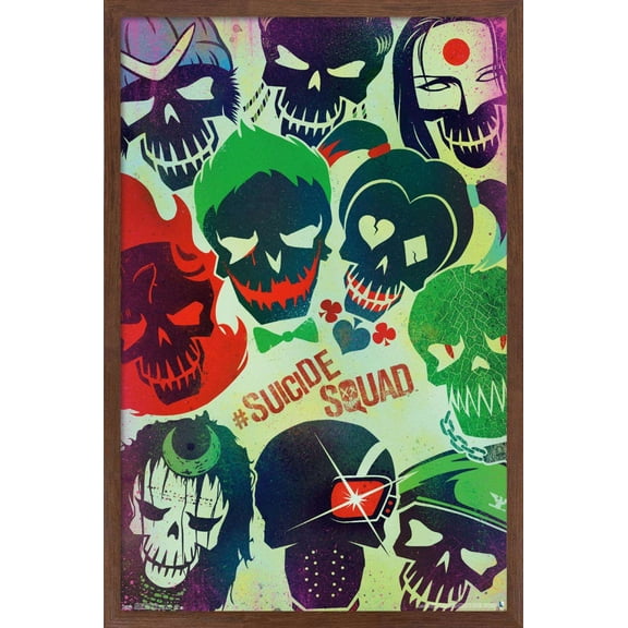 DC Comics Movie - Suicide Squad - Faces Wall Poster, 14.725" x 22.375", Framed