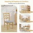 thumbnail image 3 of Demi Bonn Set of 2 Dining Chair Linen Fabric Upholstered Kitchen Chairs with Padded Seat for Dining Room Living Room, Beige, 3 of 6
