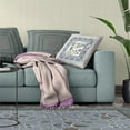 thumbnail image 4 of Love Your Vase Peacock Throw Pillow with Removable Cover in Pink Beige Gray White 16x16, 4 of 9