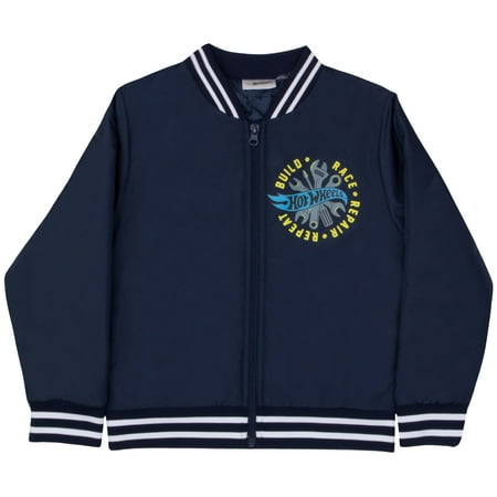 Hot Wheels Boys Varsity Bomber Jacket (Little Boys) Speed Club Graphic Sizes 4&ndash;8