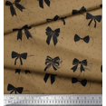 thumbnail image 3 of Soimoi Brown Velvet Fabric Bow & Dots Decor Fabric Printed Yard 58 Inch Wide, 3 of 5