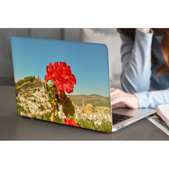 KSK KAISHEK Compatible Old MacBook Air 13" Case 2017 - 2010 Released Model A1369 A1466, Plastic Hard Case Shell Cover + Black Keyboard Cover, Flower 0882