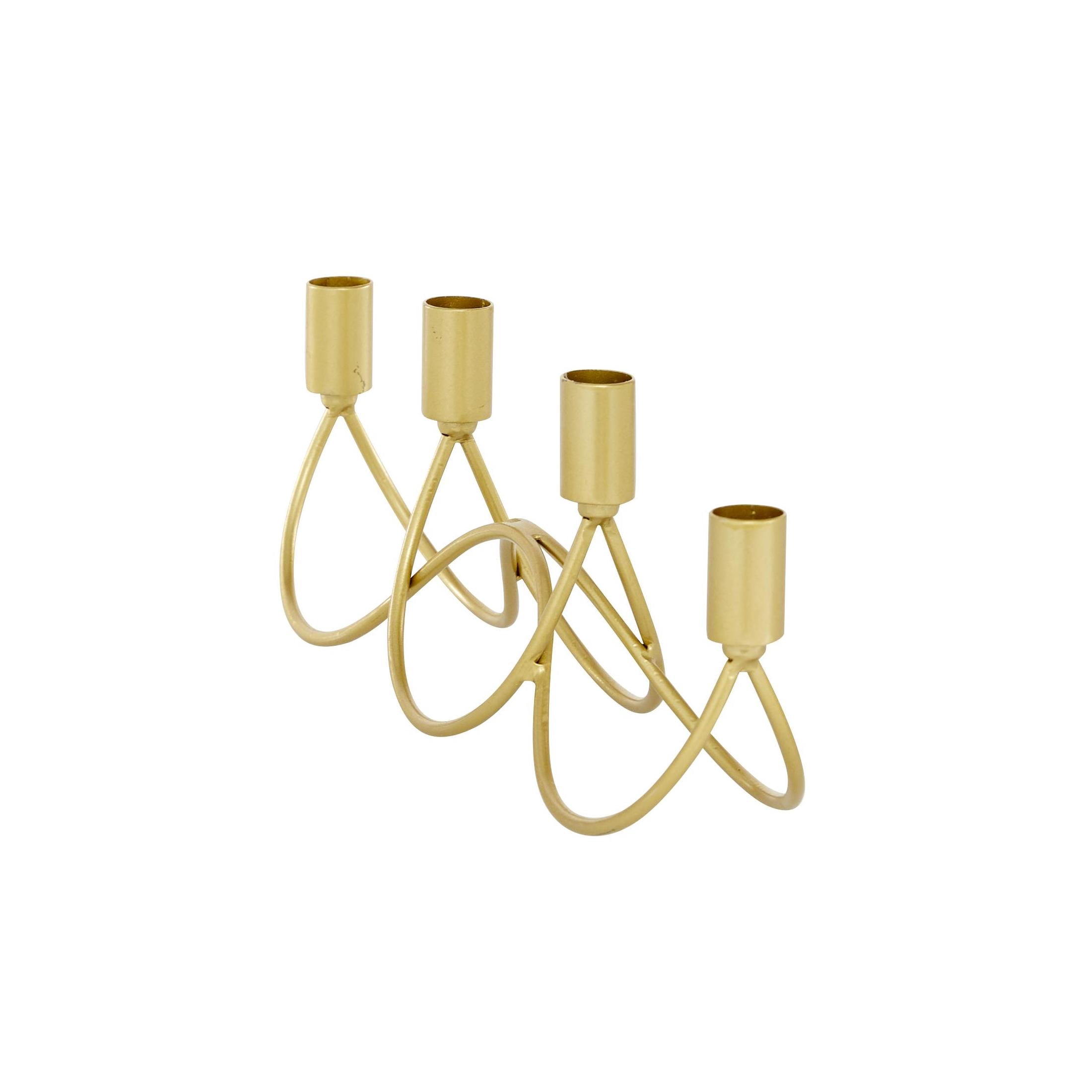 CosmoLiving by Cosmopolitan 4 Holder Gold Metal Candelabra