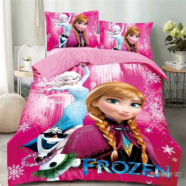 Disney Rapunzel Cinderella Princess Kids Girls Bedding Set Duvet Cover Bed Sheet Pillow Cases Twin Single Size Drop ShippingSingle(3pcs) Gao Jinjia LED