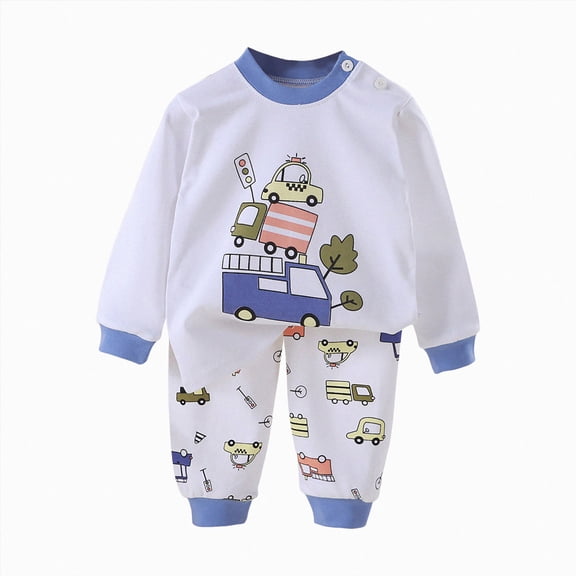 Cozy Pajamas For Little/Big Trendy Boys Long Sleeves Soft PJs Set Kid 6-12 Months 12-24 Months 2t 3t 4t 5t 6t 7t 8t 9t Children(AG,3-6 Months)