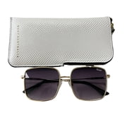 Quay Australia Real One Oversized Sunglasses Gold Smoke