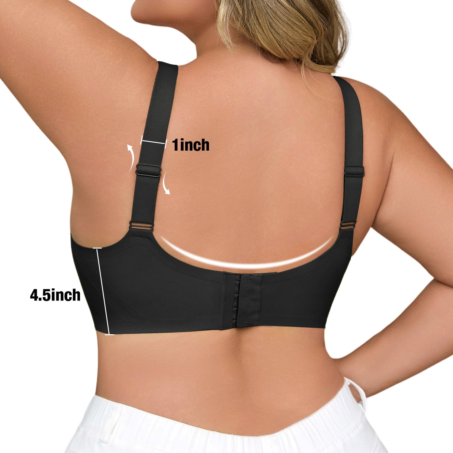 USEASY Wireless Bras for Women Plus Size Full Coverage Push Up Bra Comfort Seamless Bras No Underwire Everyday Bra