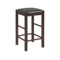 thumbnail image 3 of Linon Tifton Set of 2 25" Backless Wood Faux Leather Counter Stools in Espresso, 3 of 9