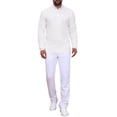 thumbnail image 2 of INSPIRE CHIC Edition Men's Slim Fit Crew Neck Long Sleeve Soft Twist Textured Cable Knit Pullover Sweater M White, 2 of 6