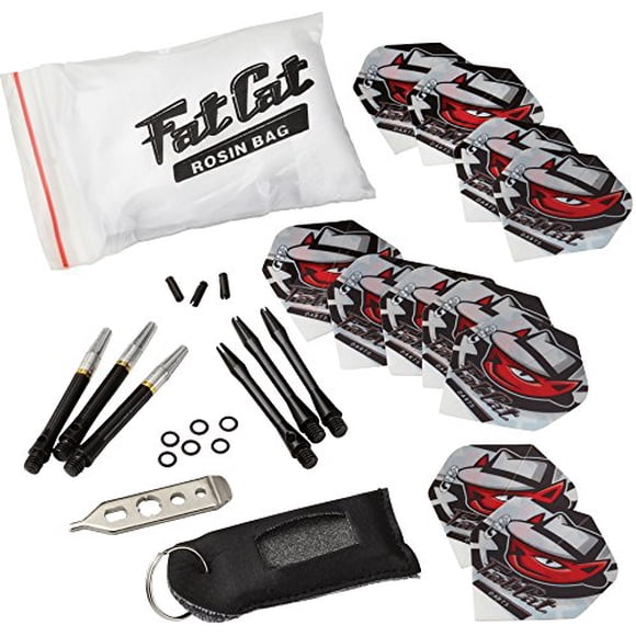 Fat Cat Dart Accessory: Steel Tip Darts Tune Up Tool Kit (Shafts, Flights, Sharpening Stone and Mechanic Wrench)