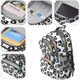 thumbnail image 4 of Black and White Leopard Print Pattern Cute School Backpack Bag with Padded Back and Adjustable Shoulder Straps 16.9 X 12.6 X 5.9 Inches, 4 of 5