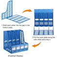 thumbnail image 4 of Support de Fichiers SHIQI-Magazine, Plastique PP Vertical 4 Compartiments pour Bureau, Bleu, 4 of 4