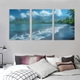 thumbnail image 3 of 3 Piece Beach Fantasy Canvas Wall Art For Living Room Wall Decorations For BedroomLandscape Painting Modern Home Decor Stretched And Framed Ready To Hang Pictures 16x24 inch 3pcs, 3 of 4