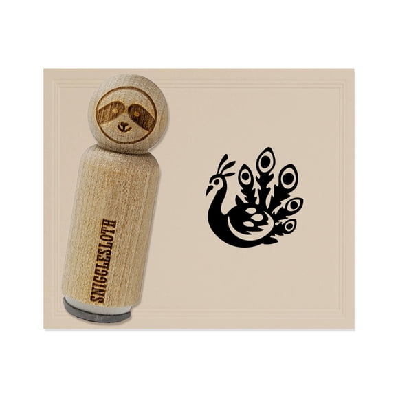 Pretty Peacock Rubber Stamp for Scrapbooking Crafting Stamping - Mini 1/2 Inch