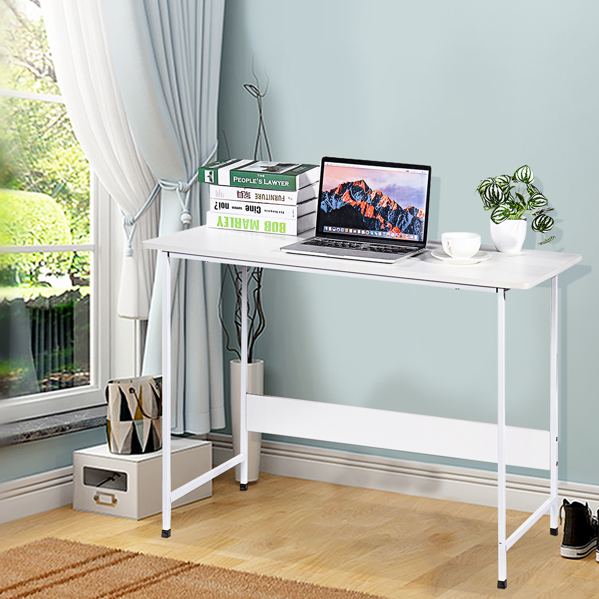 Multifunction Computer Desk Steel Frame Writing Computer Desk Modern