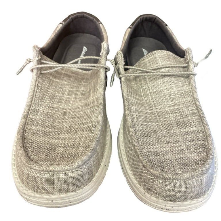 Eddie Bauer Men s Lightweight Easy Slip On Canvas Corbett Loafer Grey 10