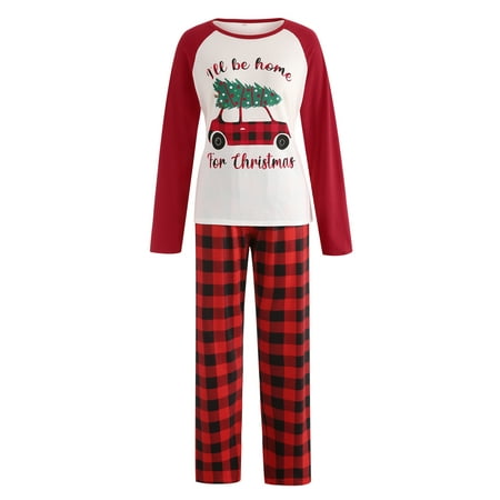 

Yinyinxull Christmas Family Matching Pyjamas Set for Baby Boys Girls Women Men Long Sleeve Homewear Sleepwear Red Mom S