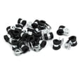 thumbnail image 1 of Unique Bargains 6mm Dia Rubber Lined R Shaped Zinc Plated Pipe Clip Cable Clamp 20pcs, 1 of 1