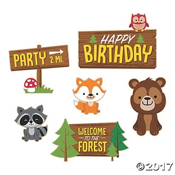 Woodland Party Cutouts - Party Decor - 6 Pieces
