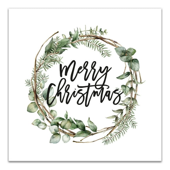 Creative Products Merry Christmas Wreath 24 x 24 Canvas Wall Art