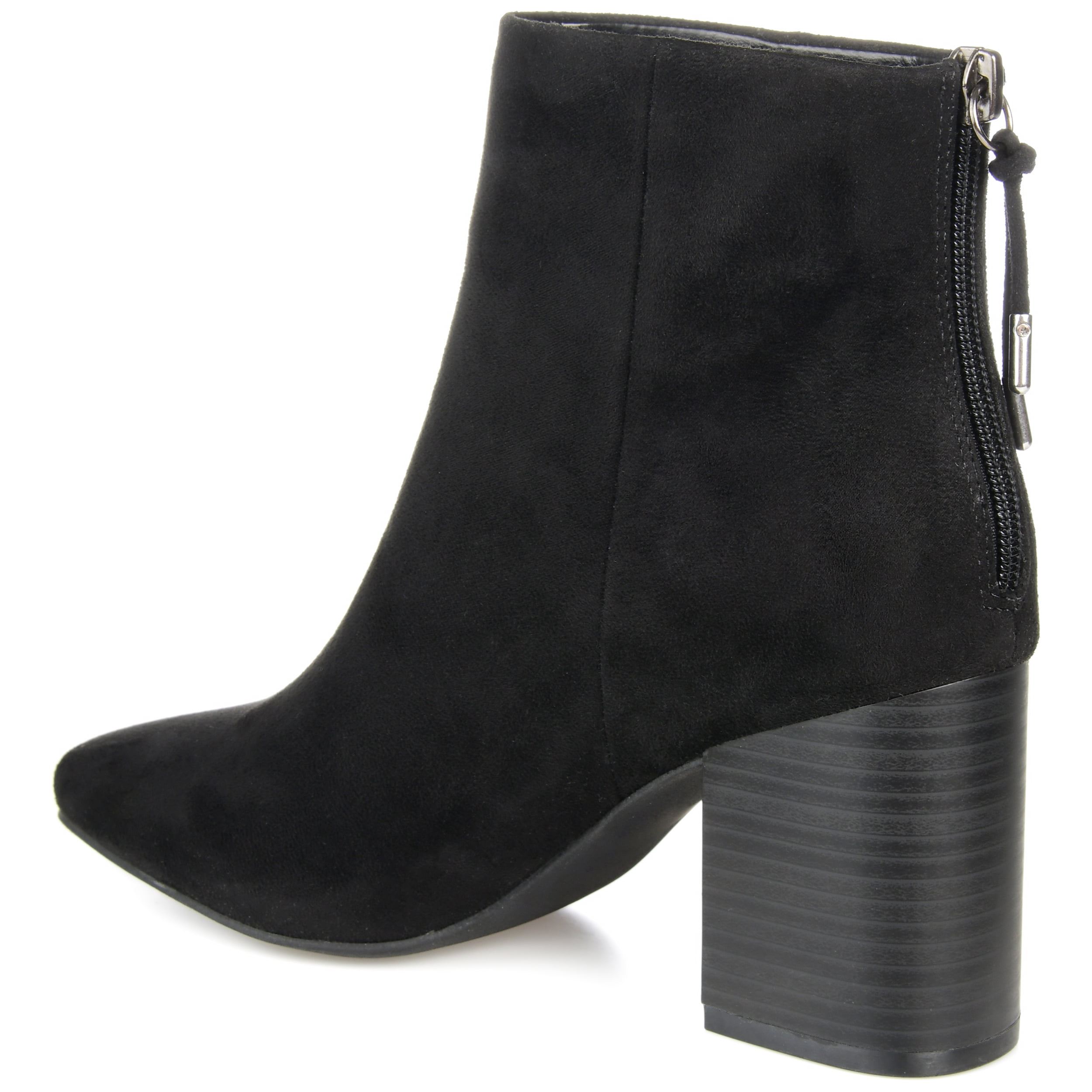 Journee Womens Audrina Back Heel Zip Stacked Heel Booties