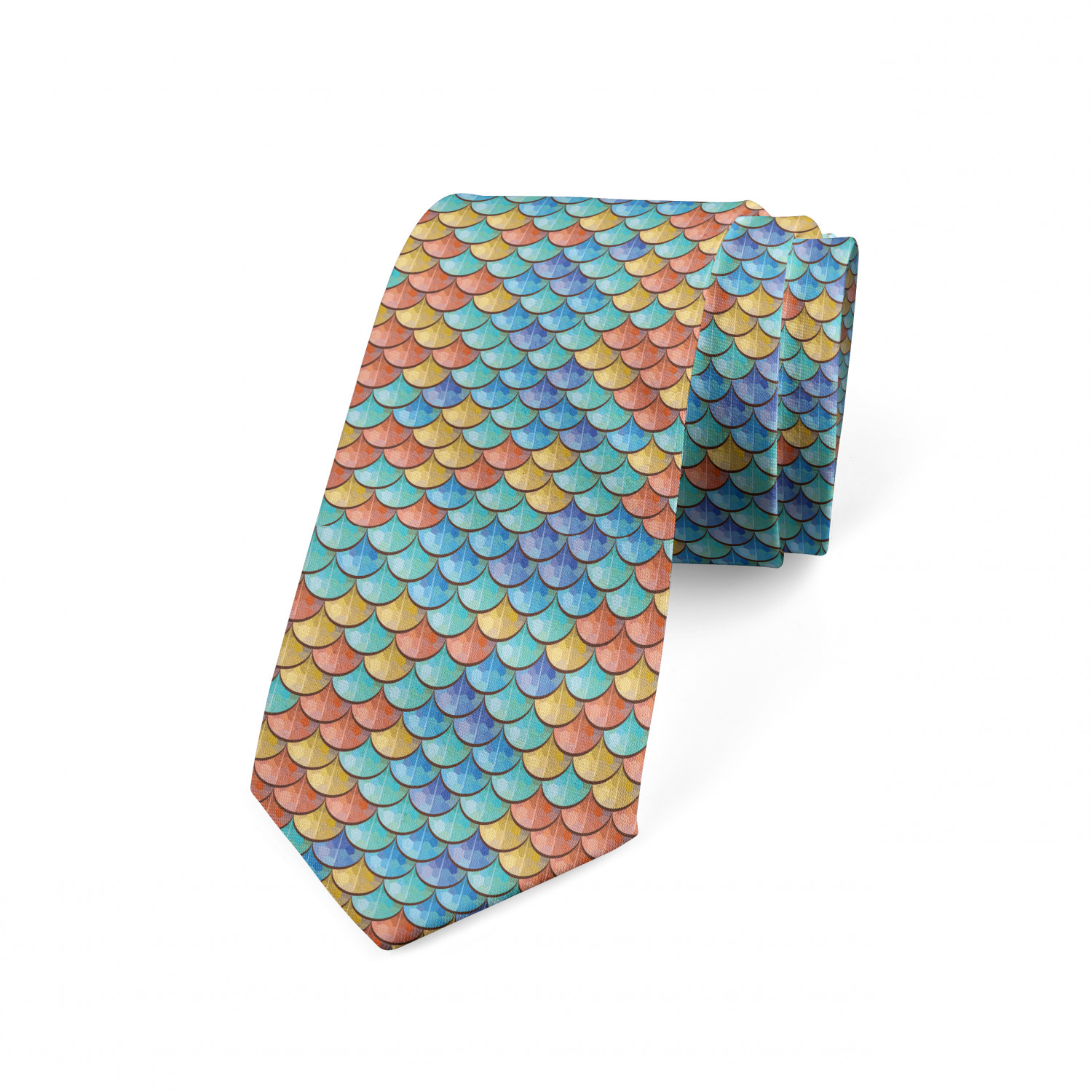 Fish Necktie, Abstract Mermaid Pattern, Dress Tie, 3.7", Multicolor, by ...