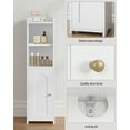 thumbnail image 6 of Bathroom Storage Cabinet,Corner Floor Cabinet with Doors and Adjustable Shelf for Small Spaces,White, 6 of 8