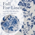 thumbnail image 6 of NICETOWN Floral Kitchen Curtains, Blue Peony Flower Linen Cafe Curtains Rod Pocket Vintage Light Filtering Semi Sheer Linen Curtains for Bedroom Basement, 26"x36", 2 Panels, 6 of 9