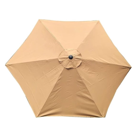 Patio Umbrella Canopy Replacement 7.5ft 6 Ribs - Light Coffee - Outdoor Umbrella Cover - Durable Weather Resistant Shade Canopy - Fits Standard Patio Umbrellas
