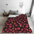 thumbnail image 5 of Salouo Beautiful Maple Leaf Lantern Print Bed Blankets,Flannel Blanket Comfortable Air Conditioning Blanket Lightweight Blanket for Sofa Bed Travel & Couch -80"x60", 5 of 8