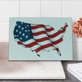 thumbnail image 2 of World Map Cutting Board, Graphic United States Flag American Federations Stars National Print, Decorative Tempered Glass Cutting and Serving Board, Small Size, White Red Blue, by Ambesonne, 2 of 5