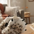 thumbnail image 3 of Byfri Snow Leopard Print Furry Gloves with Black Pads 32cm Warm Plush Mittens for Winter Festive Events, 3 of 7