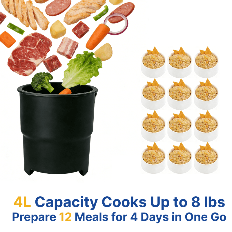 Automatic Pet Food Maker - Smart Pet Meal Prep Machine,4L Large Capacity Dog & Cat Food Processor with 8 Textures, One-Touch Steam & Stir, No Chopping Required,100+ Nutritious Recipes