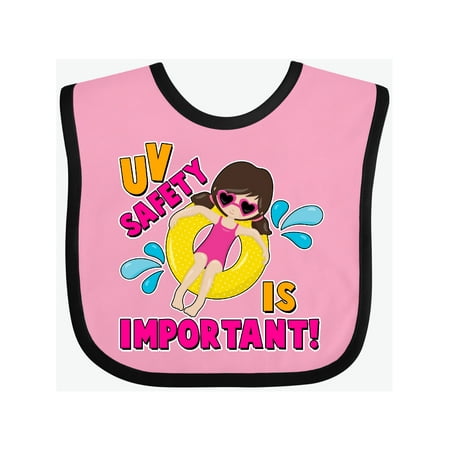 

Inktastic UV Safety is Important with Girl in Inner Tube Gift Baby Girl Bib