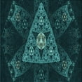thumbnail image 1 of Ahgly Tapis d'Intérieur Lavable en Machine Carré Transitionnel Vert Cyan Foncé, 8 Pieds Carré, 1 of 7