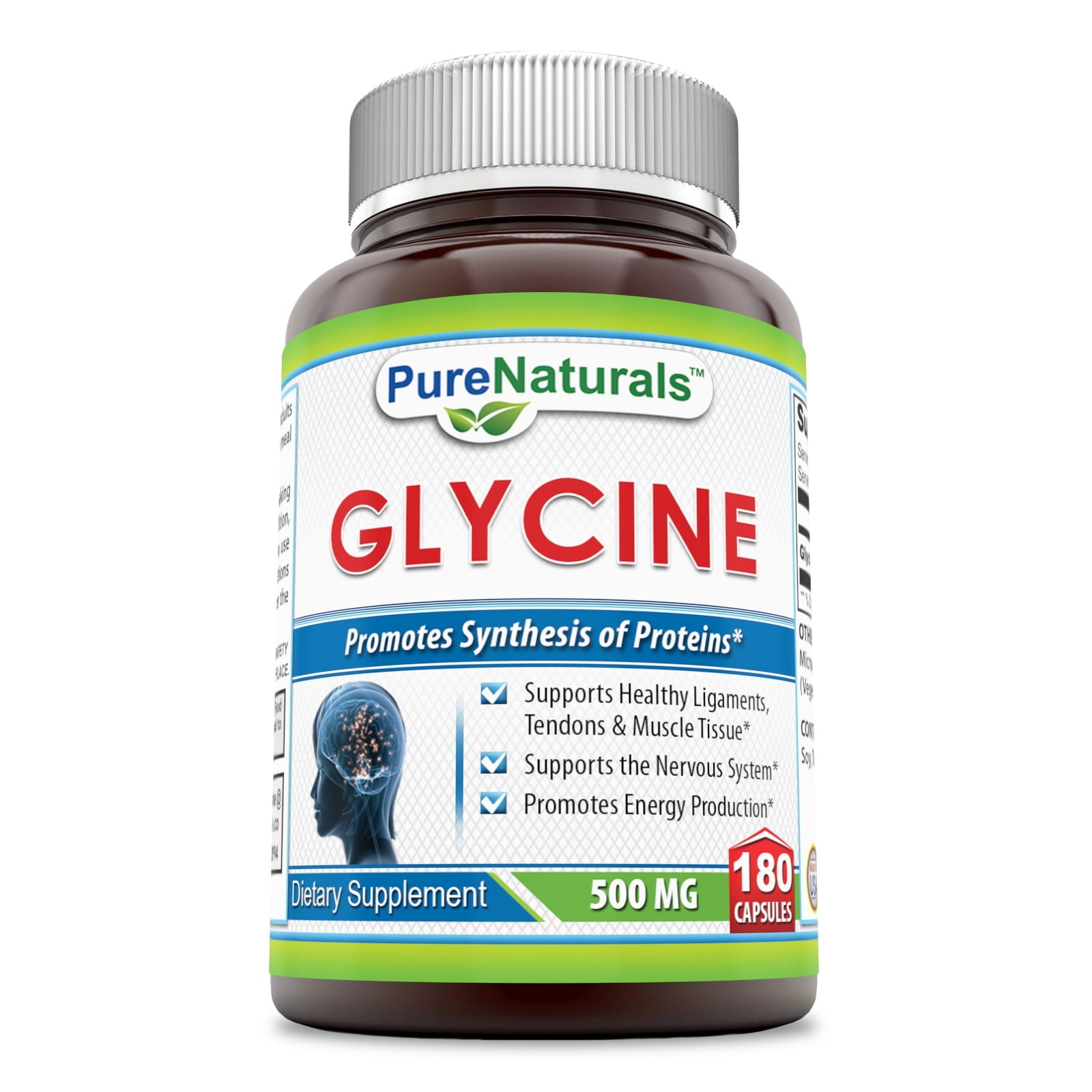 Pure Naturals Glycine 500 Mg 180 Capsules
