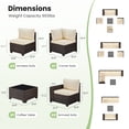 thumbnail image 3 of STARY 6 Pieces Outdoor Sectional Sofa with Wide Armrests, Patio Conversation Set, PE Rattan Furniture Set for Backyard, Cream, 3 of 9