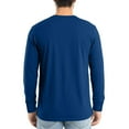 thumbnail image 3 of Men's V Neck Long Sleeve Casual T-Shirt Classic Basic Solid Tee Shirts Dark Blue 4XL, 3 of 6