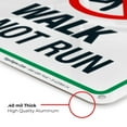 thumbnail image 6 of Safety First Walk Do Not Run Sign, Pool Sign, 10x14 Aluminum, 6 of 8