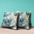 thumbnail image 2 of Amrita Sen Designs  28 x 28 in. Curious Humming Bird Broadcloth Indoor & Outdoor Blown & Closed Pillow - Turquoise & Blue, 2 of 4