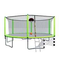 SkyBound 16ft Backyard Trampoline for Kids with Top Cover Outdoor Kids Trampoline,Green