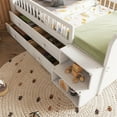 thumbnail image 3 of Mirightone Loft Bed with House Shape Headboard, LED Lights, 4 Drawers, and 2 Shelves, Twin, White, 3 of 8