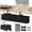 Black-28'' L, variant on Under Desk Cable Management Tray - 36" Cord Organizer For No Drill  Fabric Table Wire With 16x Ties Office/home Hider Fits Adapters & Sockets Black