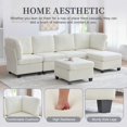 thumbnail image 4 of SOULART 113.39" Cloud Couch, Beige Sectional Sofa, Modular 6-Seat Convertible Sectional with Chaise and Storage Ottoman for Home Apartment Office, 4 of 12