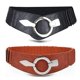 thumbnail image 2 of Wide Women Belt , Ladies Belt , Waistband , Belt , elastic cinch belt , Black , Leather , Double ring buckle , Dress Accessory , Fashion Crochet Belt, 2 of 5