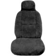 thumbnail image 2 of Eurow Easy-Install Plush Sheepskin Car Seat Cover for Summer & Winter Comfort and Protection, Gray, 2 of 6